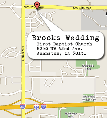 Map to the wedding ceremony